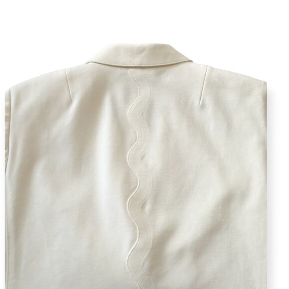 Akris Punto Scalloped Sleeve Blazer,  White/Ivory, Size‎ 12 - Picture 10 of 16